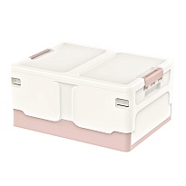 Ящик пластиковый складной белый, дно розовое, 480х360х240 мм в Красногорске Ящик пластиковый складной белый, дно розовое, 480х360х240 мм в Красногорске