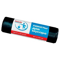 Мешки для мусора 160 л, черные, в рулоне 20 шт., ПВД, 30 мкм, 1200х870 мм, PACLAN Professional, 604082 в Красногорске Мешки для мусора 160 л, черные, в рулоне 20 шт., ПВД, 30 мкм, 1200х870 мм, PACLAN Professional, 604082 в Красногорске