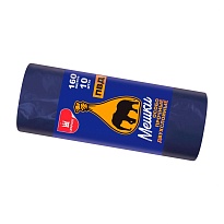 Мешки для мусора 160 л, синие, рулон 10 шт., ПВД, 35 мкм, 1100х900 мм, Уфа Пак, МВ1755 (МВ 160-10ср) в Красногорске