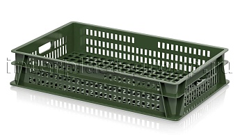 Ящик (лоток) для хлеба, овощей и фруктов перфорированный зеленый в Красногорске Ящик (лоток) для хлеба, овощей и фруктов перфорированный зеленый в Красногорске