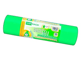 Мешки для мусора 180 л, ароматизированные, зеленые, в рулоне 10 шт., ПВД, 35 мкм, 1100х930 мм, PREMIUM+, 180105301 в Красногорске