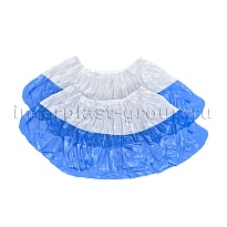 Бахилы бело-синие 1000 шт (500 пар), 48 мкм, двойная подошва, с одной резинкой, Эконом+ в Красногорске