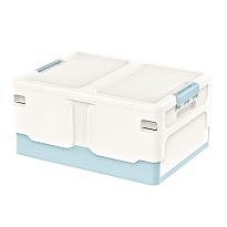 Ящик пластиковый складной белый, дно голубое, 480х360х240 мм в Красногорске Ящик пластиковый складной белый, дно голубое, 480х360х240 мм в Красногорске