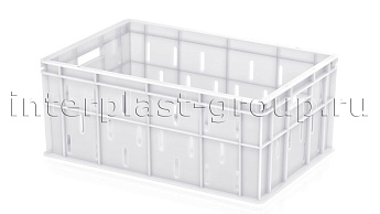 Ящик для молока, мяса, овощей и фруктов малая перфорация дно сплошное белый в Красногорске Ящик для молока, мяса, овощей и фруктов малая перфорация дно сплошное белый в Красногорске