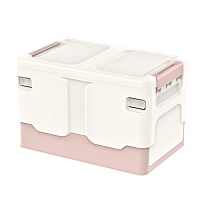 Ящик пластиковый складной белый, дно розовое, 370х240х240 мм в Красногорске Ящик пластиковый складной белый, дно розовое, 370х240х240 мм в Красногорске