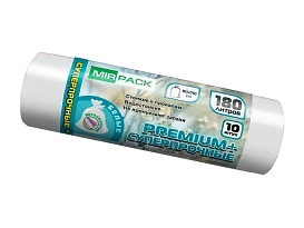 Мешки для мусора 180 л, ароматизированные, белые, в рулоне 10 шт., ПВД, 35 мкм, 1100х930 мм, PREMIUM+, 180105302 в Красногорске