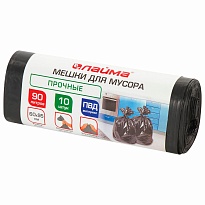 Мешки для мусора 90 л, черные, в рулоне 10 шт., ПВД, 25 мкм, 950х600 мм, LAIMA, 605332 в Красногорске Мешки для мусора 90 л, черные, в рулоне 10 шт., ПВД, 25 мкм, 950х600 мм, LAIMA, 605332 в Красногорске