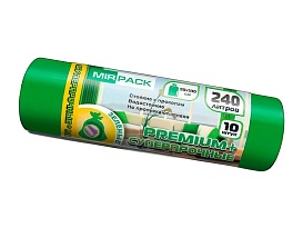 Мешки для мусора 240 л, ароматизированные, зеленые, в рулоне 10 шт., ПВД 45 мкм, 1300х930 мм, PREMIUM+, 240108301 в Красногорске Мешки для мусора 240 л, ароматизированные, зеленые, в рулоне 10 шт., ПВД 45 мкм, 1300х930 мм, PREMIUM+, 240108301 в Красногорске