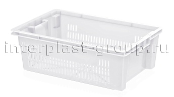 Ящик универсальный для овощей, фруктов и хлеба перфорированный белый в Красногорске Ящик универсальный для овощей, фруктов и хлеба перфорированный белый в Красногорске