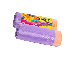 Мешки для мусора 35 л, ароматизированные, Лаванда, сиреневые, в рулоне 10 шт., ПНД, 12 мкм, 560х530 мм, GRIFON Aroma, 101-080 La в Красногорске