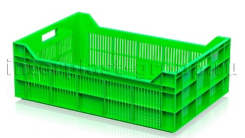 Ящик для овощей, фруктов и ягод перфорированный светло-зеленый в Красногорске Ящик для овощей, фруктов и ягод перфорированный светло-зеленый в Красногорске