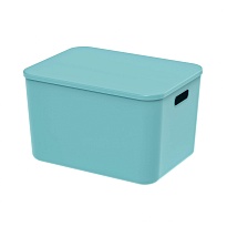 Ящик пластиковый вкладываемый бирюзовый 410х305х245 мм в Красногорске Ящик пластиковый вкладываемый бирюзовый 410х305х245 мм в Красногорске