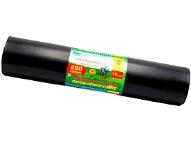 Мешки для мусора 280 л, ароматизированные, черные, в рулоне 10 шт., ПВД 110 мкм, 1400х930 мм, Добрыня, Dob28010black в Красногорске