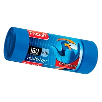 Мешки для мусора 160 л, с ушками, синие, в рулоне 10 шт., ПВД, 30 мкм, 1250х900 мм, PACLAN Multitop, 604064 в Красногорске