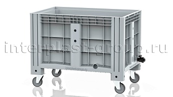 Контейнер iBox сплошной на колесах с краном серый в Красногорске