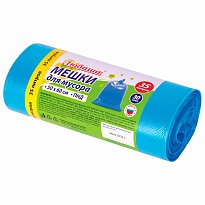 Мешки для мусора 35 л, синие, в рулоне 30 шт., ПНД, 10 мкм, 600х500 мм, Любаша, 608091 в Красногорске