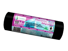 Мешки для мусора 60 л, черные, в рулоне 20 шт., ПНД, 7 мкм, 700х600 мм, MIRPACK Classik, 602050 в Красногорске