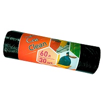 Мешки для мусора 60 л, черные, в рулоне 30 шт., ПНД, 6 мкм, 640х580 мм, Концепция Быта EcoClean, 603890 в Красногорске Мешки для мусора 60 л, черные, в рулоне 30 шт., ПНД, 6 мкм, 640х580 мм, Концепция Быта EcoClean, 603890 в Красногорске
