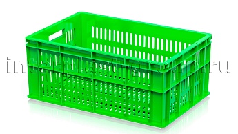 Ящик для молока, мяса, овощей и фруктов большая перфорация дно перфорированное светло-зеленый в Красногорске