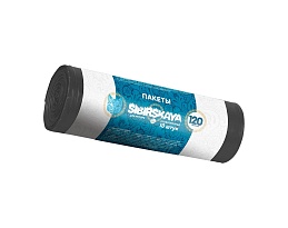 Мешки для мусора 120 л, черные, в рулоне 10 шт., ПНД, 14 мкм, 1100х700 мм, SIBIRSKAYA, 101-008 S в Красногорске