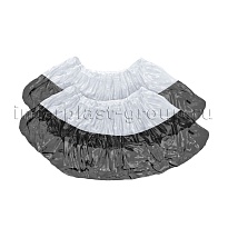 Бахилы бело-черные 1000 шт (500 пар), 48 мкм, двойная подошва, с одной резинкой, Эконом+ в Красногорске