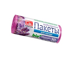 Мешки для мусора 30 л, ароматизированные, Лаванда, сиреневые, в рулоне 20 шт., ПНД, 9 мкм, 560х530 мм, GRIFON Aroma, 101-020 La в Красногорске
