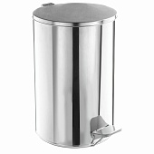 Ведро для мусора с педалью, усиленное, ТИТАН, 10 л, кольцо под мешок, нержавеющая сталь, хром