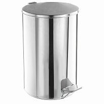 Ведро для мусора с педалью, усиленное, ТИТАН, 10 л, кольцо под мешок, нержавеющая сталь, хром в Красногорске